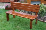 [Obrázek: Zahradní dřevěná lavice s opěrkou TIRI